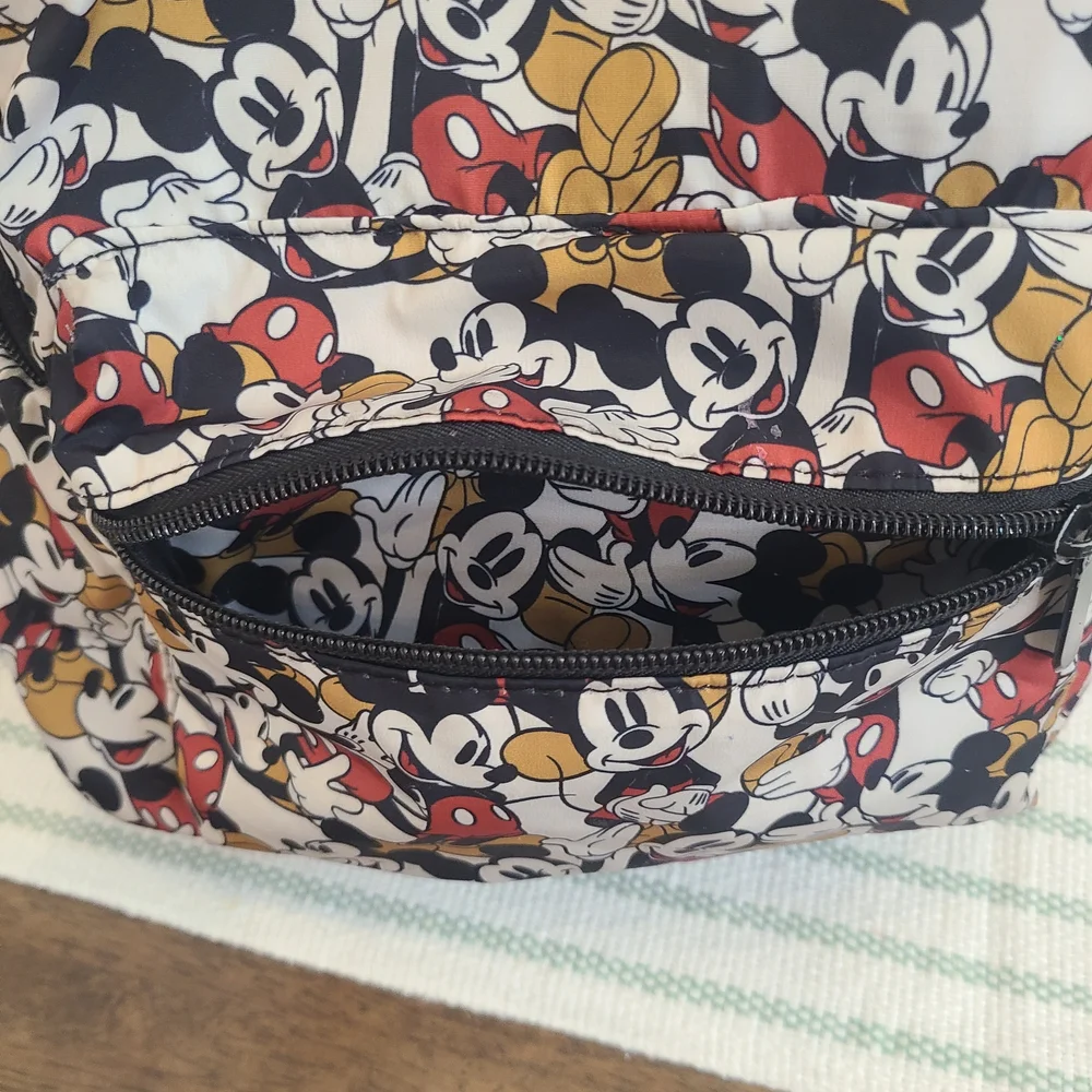 Disney Bioworld Mickey Mouse Patterned Backpack - Red, Black, White - Picture 2 of 5